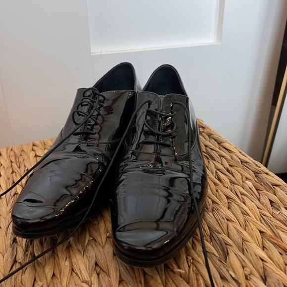 PRADA black womens Oxford lace up size 39.5 - Picture 1 of 2